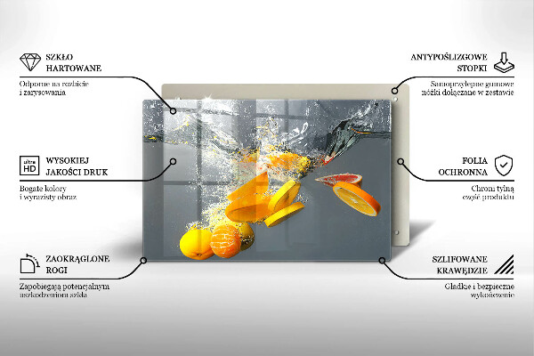 Tocător sticlă Lămâi în apă