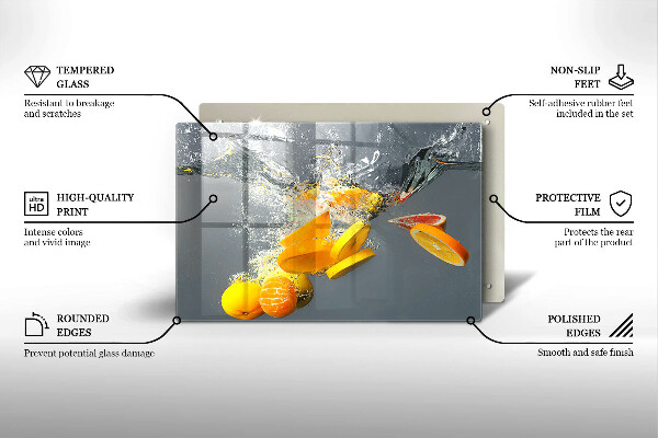 Tocător sticlă Lămâi în apă
