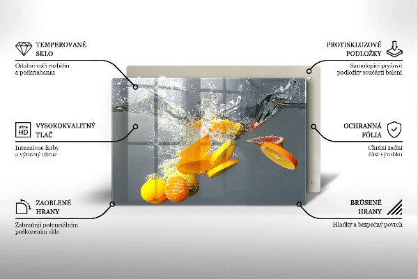 Tocător sticlă Lămâi în apă