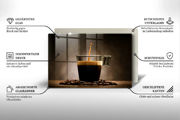 Tocător sticlă Sticlă și boabe de cafea