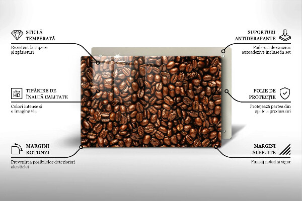 Tocător sticlă Boabe de cafea