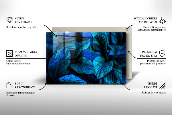 Tocător de bucătărie Frunzele vegetației junglei