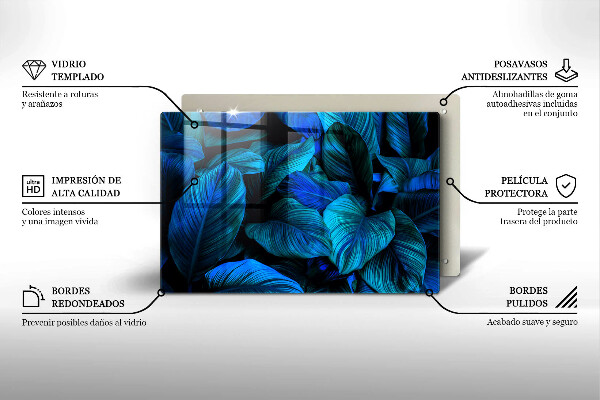 Tocător de bucătărie Frunzele vegetației junglei