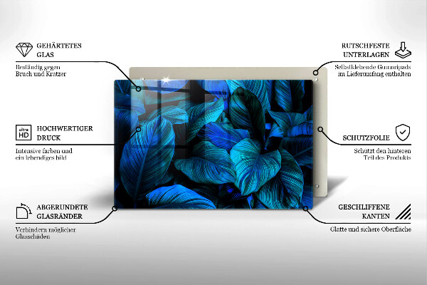 Tocător de bucătărie Frunzele vegetației junglei