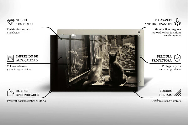 Tocător de bucătărie Orașul pisicilor și fereastra