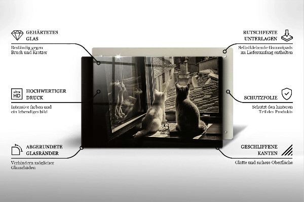 Tocător de bucătărie Orașul pisicilor și fereastra