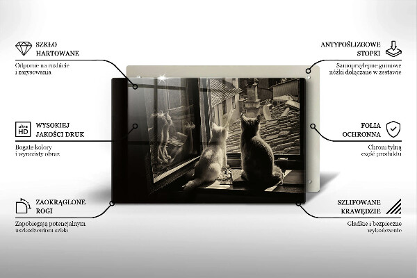 Tocător de bucătărie Orașul pisicilor și fereastra