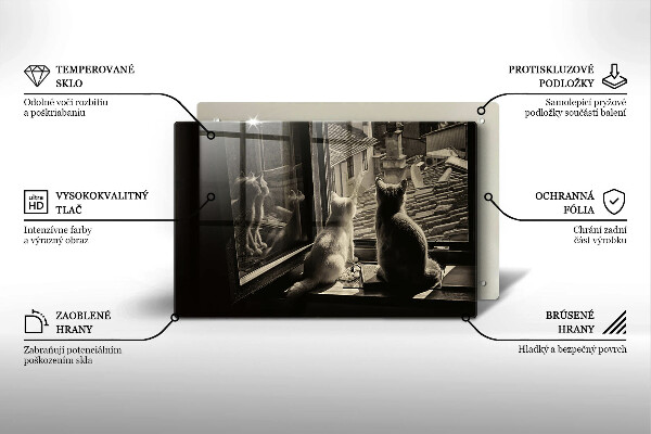 Tocător de bucătărie Orașul pisicilor și fereastra