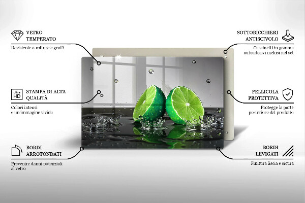 Tocător de bucătărie Lime suculente și apă
