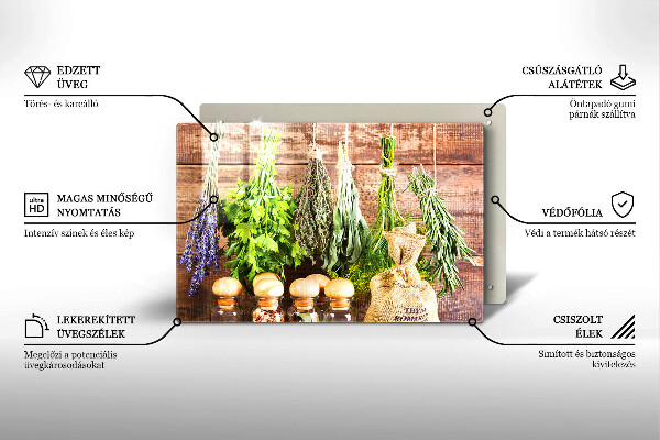 Tocător de bucătărie Ierburi condimente și lemn