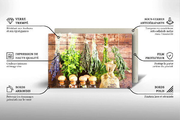 Tocător de bucătărie Ierburi condimente și lemn