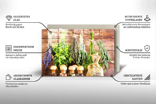 Tocător de bucătărie Ierburi condimente și lemn