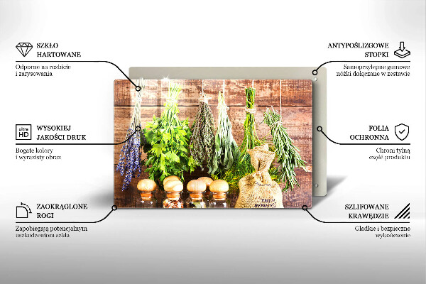 Tocător de bucătărie Ierburi condimente și lemn