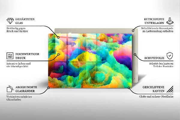 Tocător de bucătărie Abstracție colorată