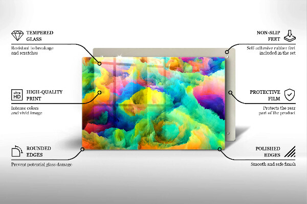 Tocător de bucătărie Abstracție colorată