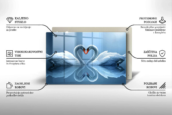 Tocător de bucătărie Două inimi de lebădă