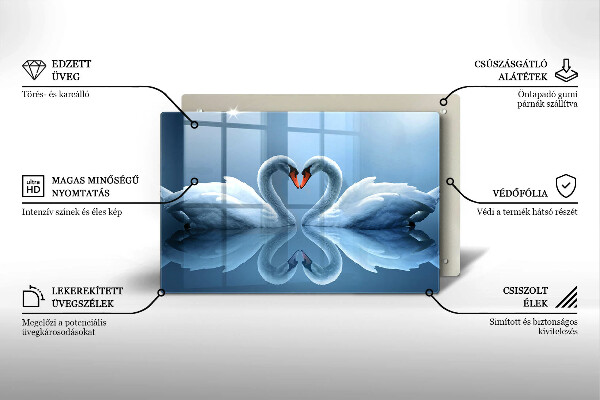 Tocător de bucătărie Două inimi de lebădă