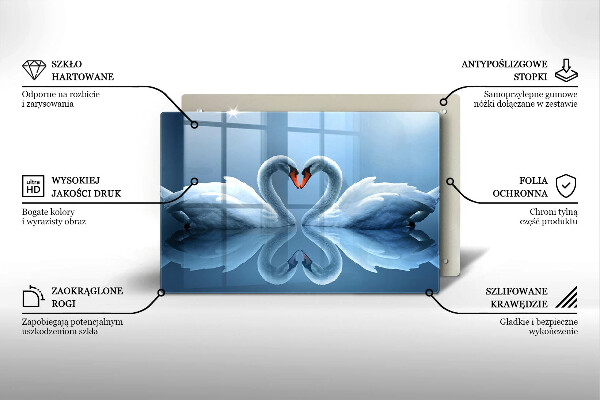 Tocător de bucătărie Două inimi de lebădă