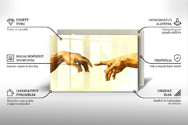 Tocător de bucătărie Crearea mâinilor lui Adam