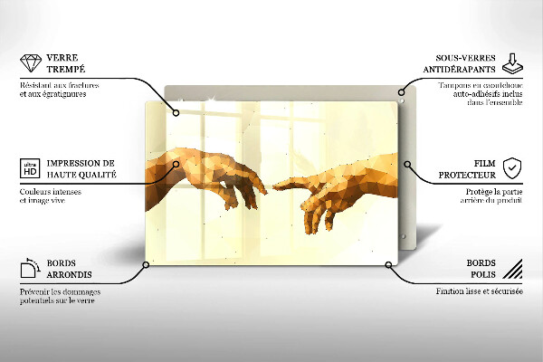 Tocător de bucătărie Crearea mâinilor lui Adam