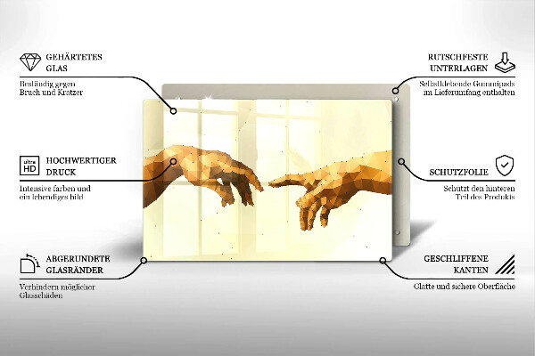 Tocător de bucătărie Crearea mâinilor lui Adam