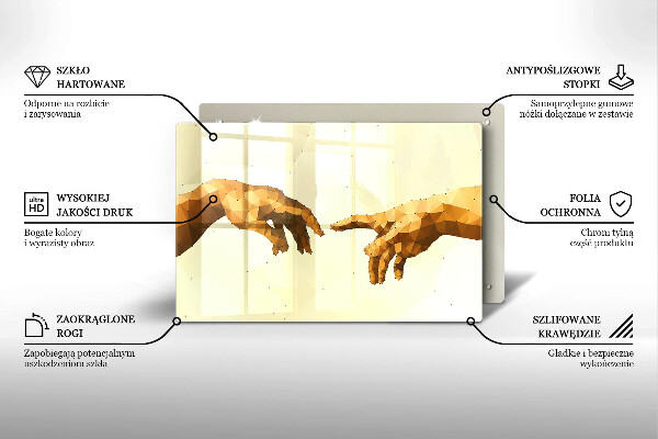 Tocător de bucătărie Crearea mâinilor lui Adam