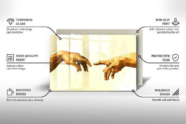 Tocător de bucătărie Crearea mâinilor lui Adam