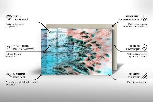 Tocător de bucătărie Pene de pasăre Boho