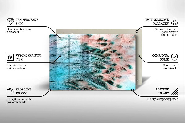 Tocător de bucătărie Pene de pasăre Boho