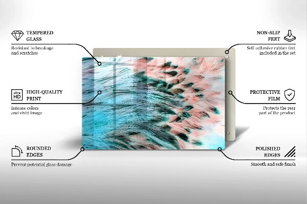 Tocător de bucătărie Pene de pasăre Boho