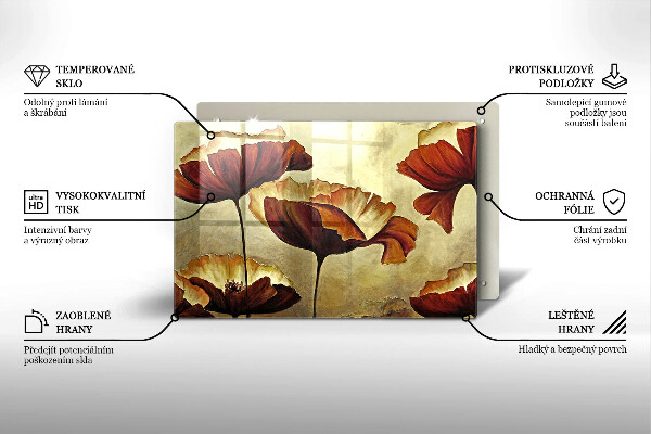 Tocător de bucătărie Flori boho pictate