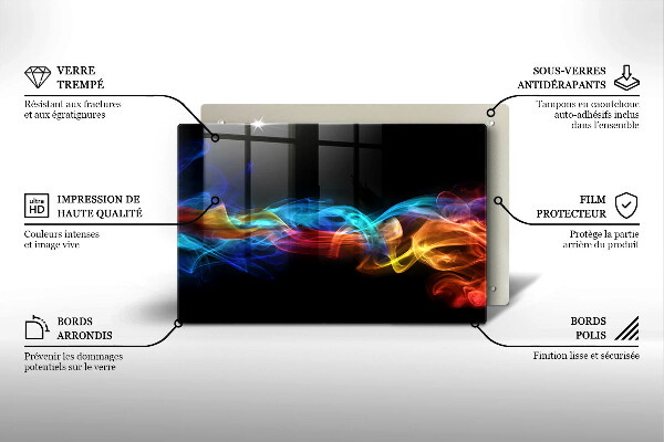 Tocător de bucătărie Fum colorat