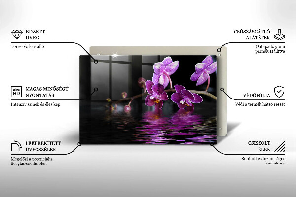 Tocător de bucătărie Apa zen de orhidee