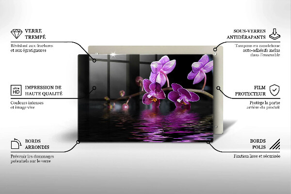 Tocător de bucătărie Apa zen de orhidee