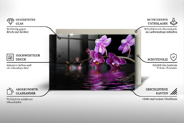 Tocător de bucătărie Apa zen de orhidee