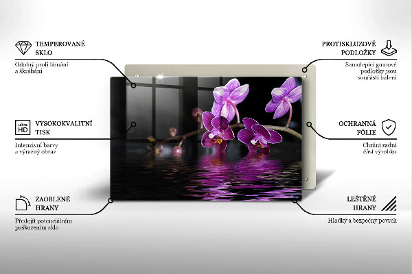 Tocător de bucătărie Apa zen de orhidee