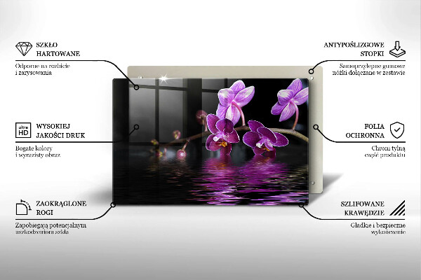 Tocător de bucătărie Apa zen de orhidee