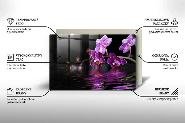 Tocător de bucătărie Apa zen de orhidee