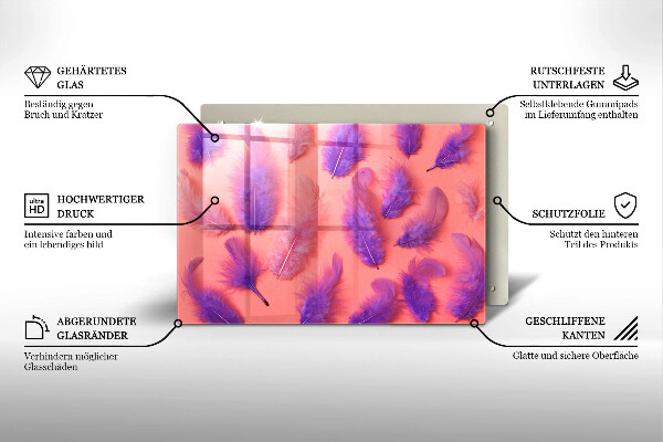 Tocător sticlă Pene pufoase