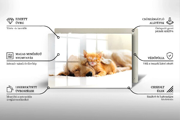 Tocător de bucătărie Animale câine și pisică