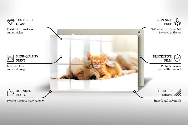 Tocător de bucătărie Animale câine și pisică