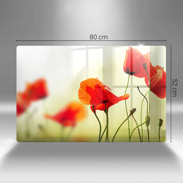 Tocător de bucătărie Flori roșii de maci