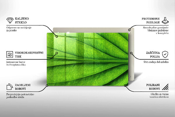 Tocător de bucătărie Frunză de nervură natură