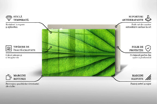 Tocător de bucătărie Frunză de nervură natură