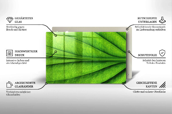 Tocător de bucătărie Frunză de nervură natură