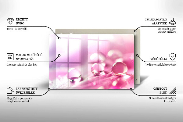 Tocător de bucătărie Petale de flori de rouă