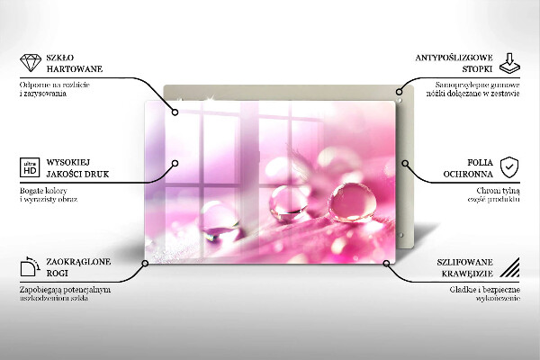 Tocător de bucătărie Petale de flori de rouă