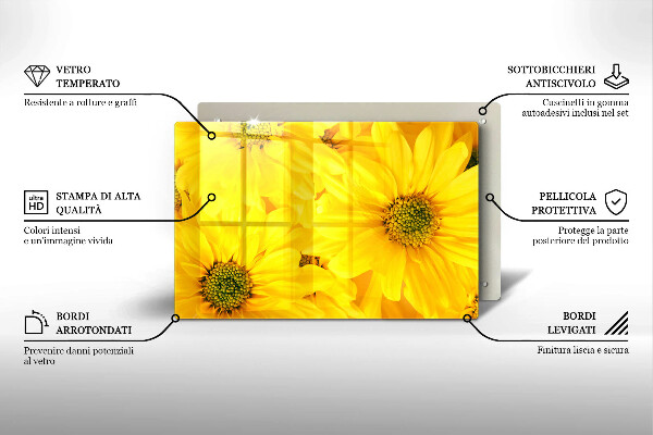 Tocător de bucătărie Petale de flori