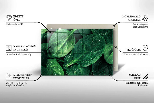 Tocător de bucătărie Frunze de busuioc