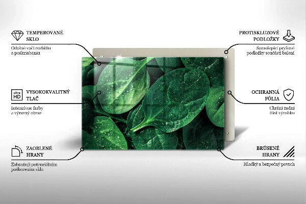 Tocător de bucătărie Frunze de busuioc